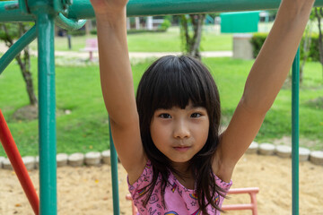 Obraz premium Portrait Asian Thailand kids little girl smiling happy