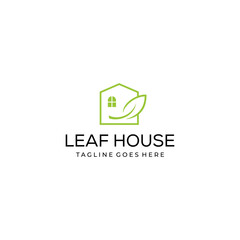 Modern natural leaf house icon design logo concept icon template