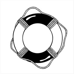 Life ring, hand drawn isolated vector illustration