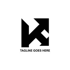 Arrow letter K ilustration logo