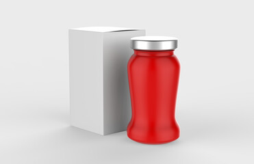 realistic blank plastic bottle with packaging box on white background. 3d illustration.