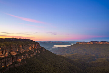 Sunrise over a mountain range