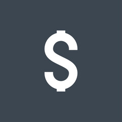 Dollar Sign related vector glyph icon. Isolated on black background. Vector illustration.