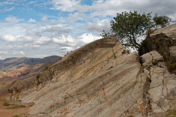 Fototapeta na wymiar Wzórze nad Cuzco, roślinnośc i formy geologiczne