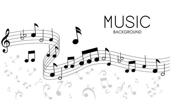 Elegant musical notes music chord background