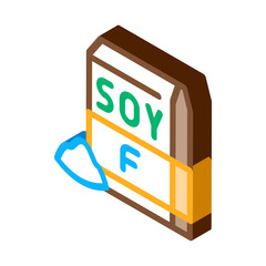 soy flour package icon vector. isometric soy flour package sign. color isolated symbol illustration