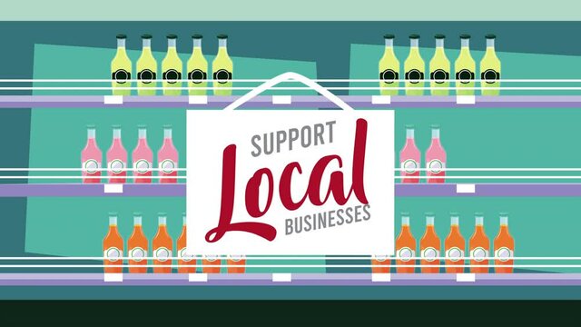 support local business lettering animation