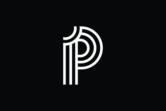 Minimal Innovative Initial P logo and PP logo. Letter P PP PPP creative elegant Monogram. Premium Business logo icon. White color on black background