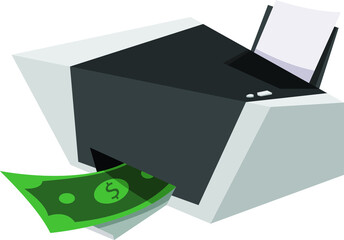 Printing money on a color printer.