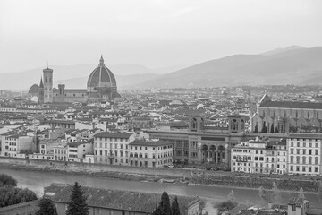 Florence city downtown skyline cityscape of  Italy