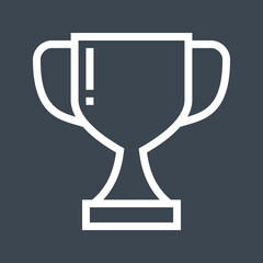 Winner Cup Thin Line Vector Icon. Flat icon isolated on the black background. Editable EPS file. Vector illustration.