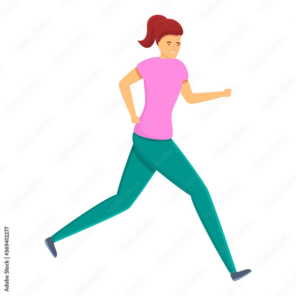 Poster running personal trainer icon. cartoon of running personal trainer vector icon for web design isolat