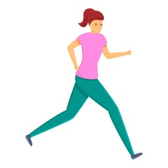Fototapeta na wymiar Running personal trainer icon. Cartoon of running personal trainer vector icon for web design isolated on white background