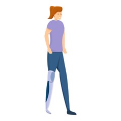 Girl leg amputated icon. Cartoon of girl leg amputated vector icon for web design isolated on white background