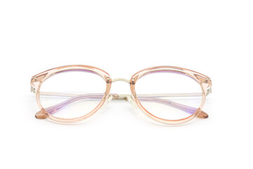 Pink frame clear glasses