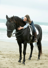 Fototapeta na wymiar riding girl and horse