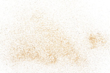Sand dust pile isolated on white background and texture, with clipping path, top view