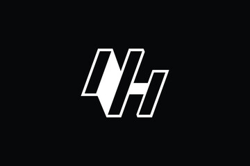 Minimal Innovative Initial NH logo and HN logo. Letter NH HN creative elegant Monogram. Premium Business logo icon. White color on black background