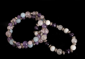 gem bracelets in studio
