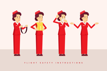 Flight Safety Instruction from the Stewardess