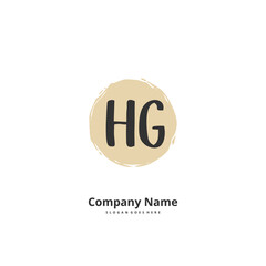 H G HG Initial handwriting and signature logo design with circle. Beautiful design handwritten logo for fashion, team, wedding, luxury logo.