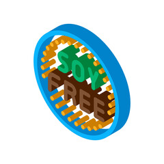 soy free sign icon vector. isometric soy free sign sign. color isolated symbol illustration