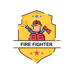Fire Fighter Badge Logo free for commercial use