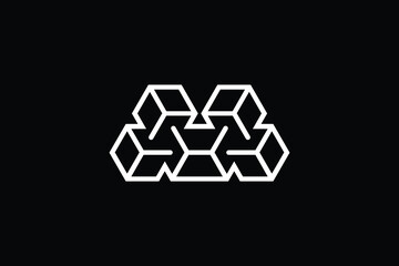 Minimal Innovative blockchain Initial M logo and MM logo. Letter M MM creative elegant Monogram. Premium Business logo icon. White color on black background