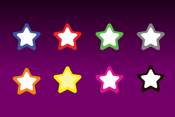 Star vector icon set. Collection of icon design for the game, design for the app, interface, game development, user interface.