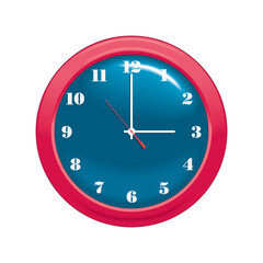 vector red wall clock isolated on white background in EPS10
