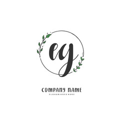 E G EG Initial handwriting and signature logo design with circle. Beautiful design handwritten logo for fashion, team, wedding, luxury logo.