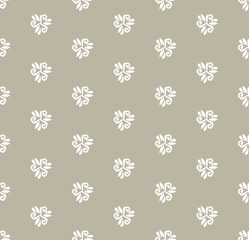 Floral vector ornament. Seamless abstract classic background with white flowers. Pattern with repeating floral elements. Ornament for fabric, wallpaper and packaging