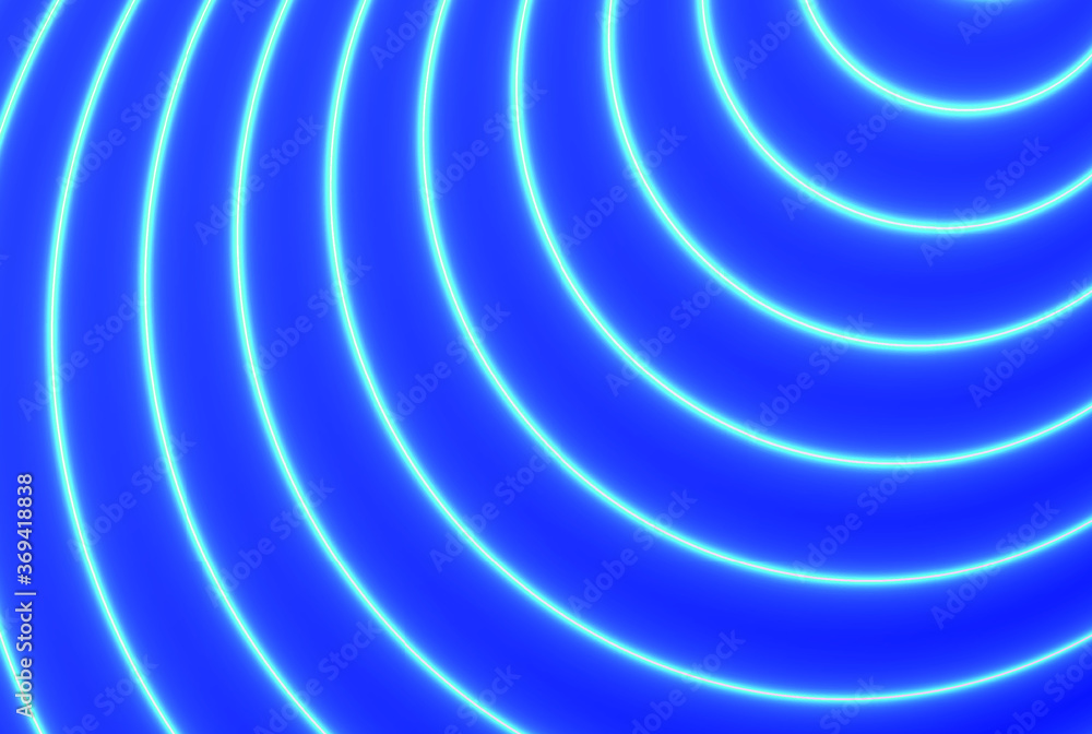 Poster blue abstract background with glowing neon circles. light effect. vector glowing magic round frame. 