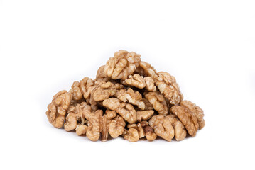 Walnut Kernels Pile white background