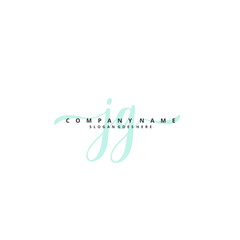 J G JG Initial handwriting and signature logo design with circle. Beautiful design handwritten logo for fashion, team, wedding, luxury logo.