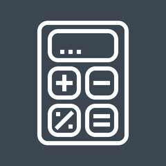 Calculator Thin Line Vector Icon. Flat icon isolated on the black background. Editable EPS file. Vector illustration.