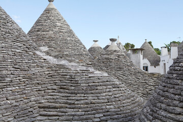 Fototapeta na wymiar The roofs of trulli at Alberobello, Apulia, Italy