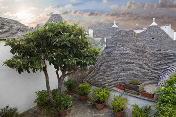The roofs of trulli at Alberobello, Apulia, Italy