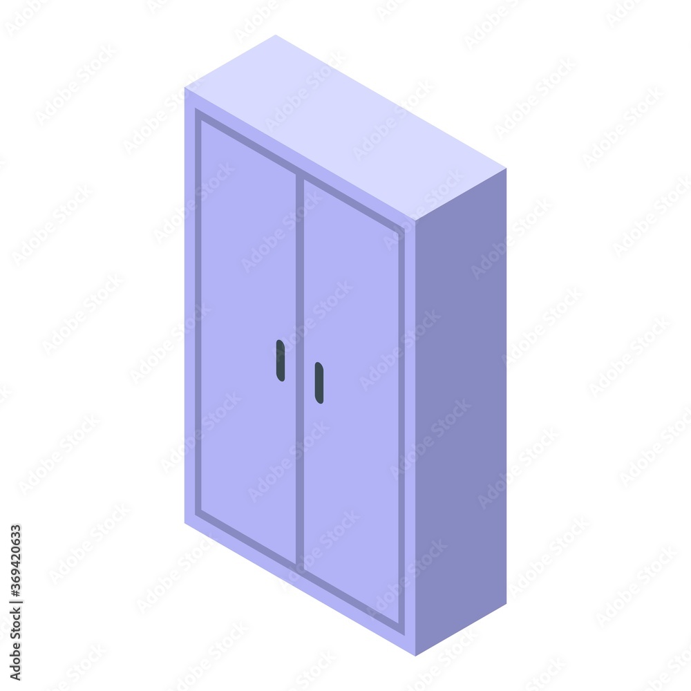 Poster wardrobe storage document icon. isometric of wardrobe storage document vector icon for web design is