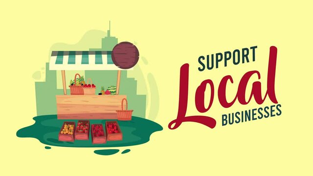 support local business lettering animation