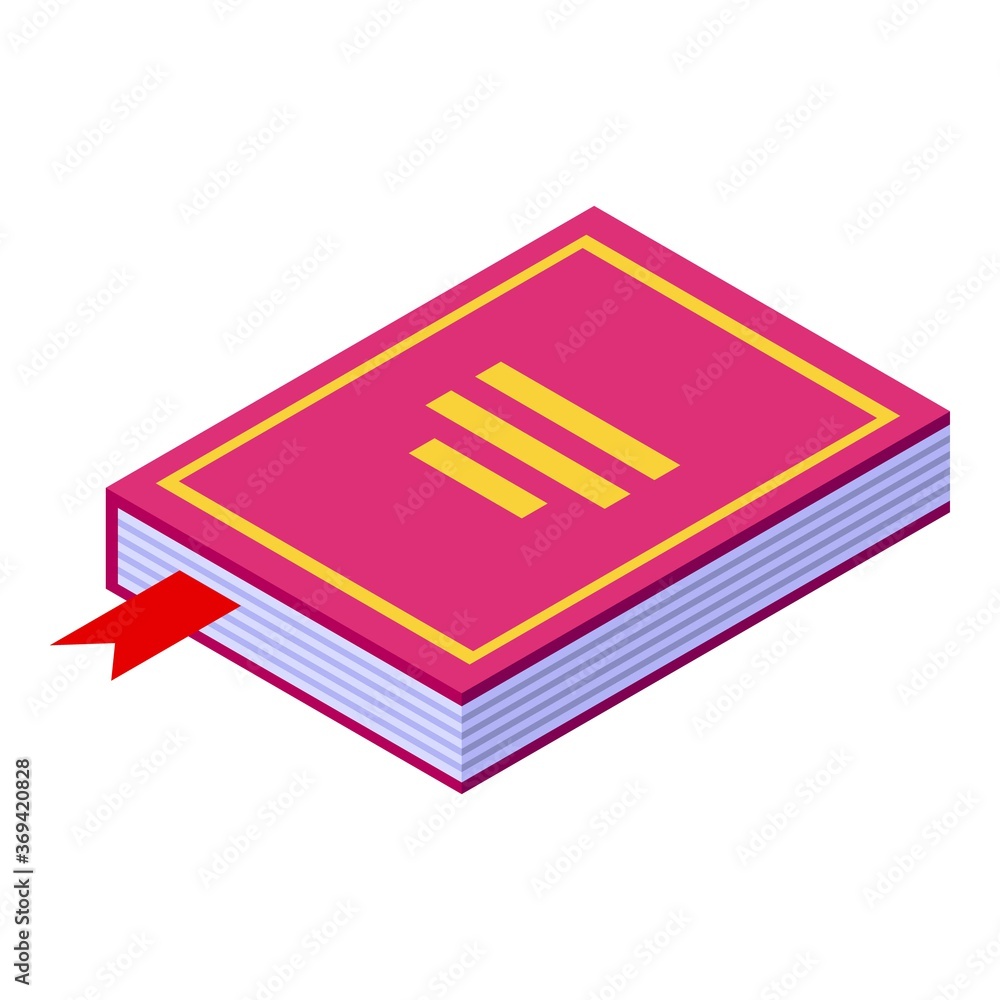 Poster reading book habit icon. isometric of reading book habit vector icon for web design isolated on whit