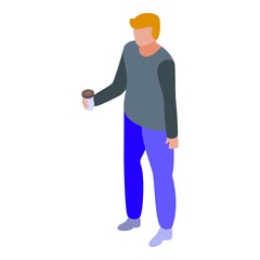 Drink coffee habit icon. Isometric of drink coffee habit vector icon for web design isolated on white background