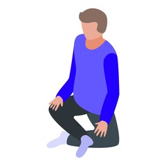 Fototapeta na wymiar Meditation habit icon. Isometric of meditation habit vector icon for web design isolated on white background