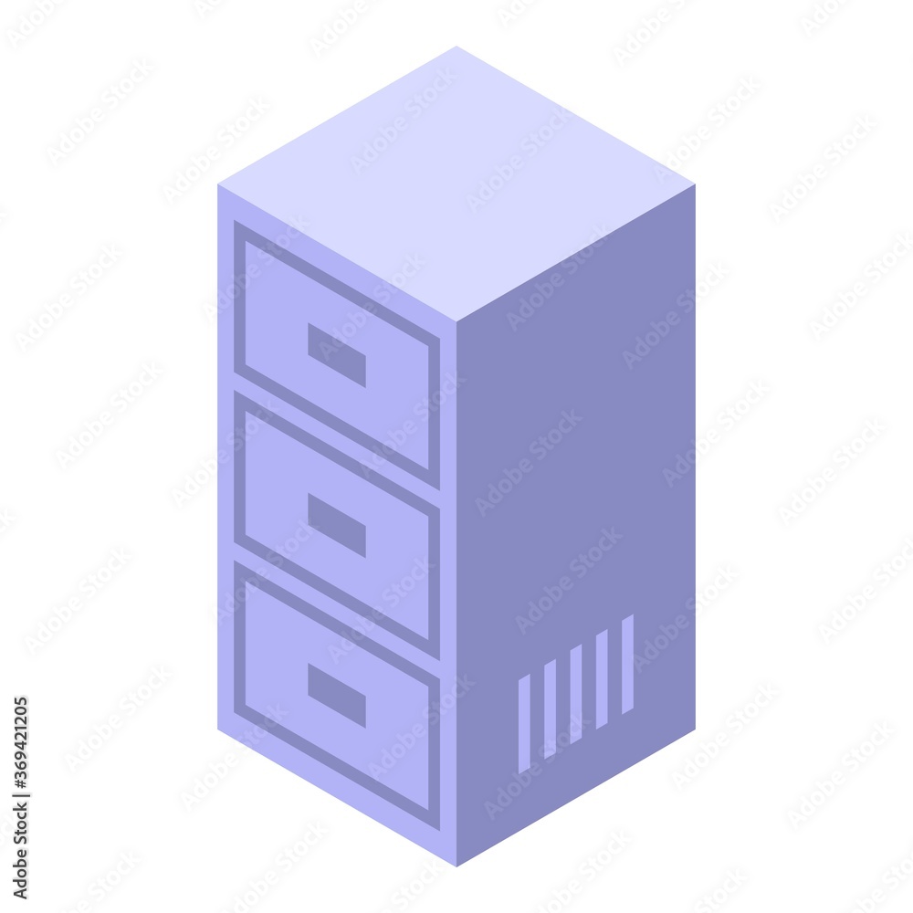 Poster drawer space organization icon. isometric of drawer space organization vector icon for web design is