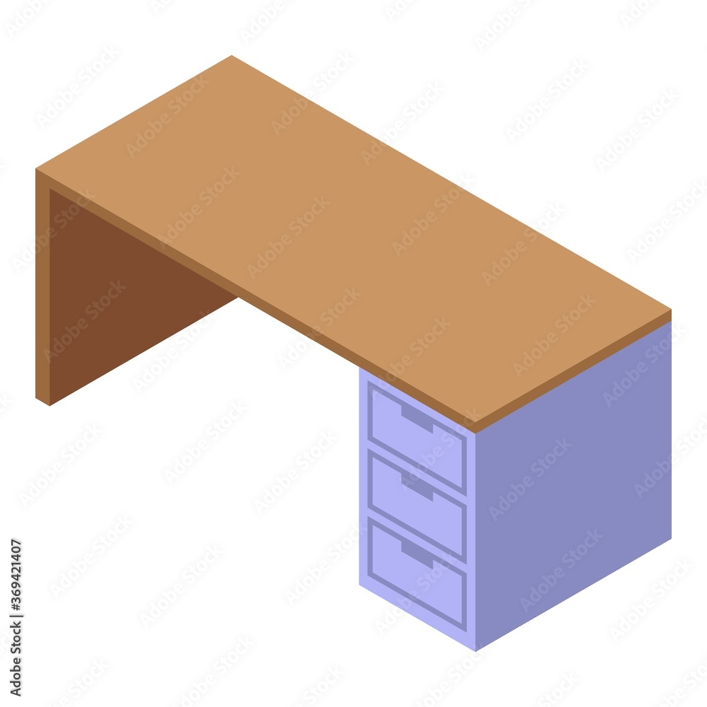 Poster computer desktop icon. isometric of computer desktop vector icon for web design isolated on white ba