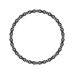 Bike Chain Frame - Round Decoration Element - Vector