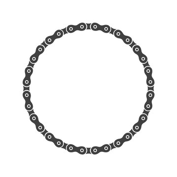 Bike Chain Frame - Round Decoration Element - Vector