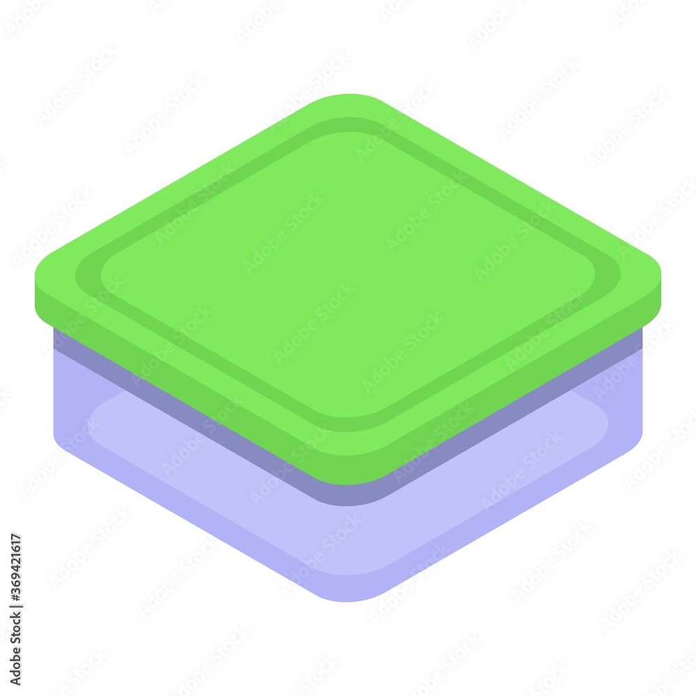 Poster food container box icon. isometric of food container box vector icon for web design isolated on whit