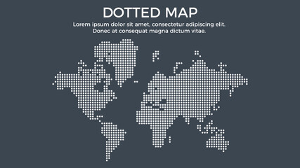 Obraz premium Dotted Map Infographic Element - Business Vector Illustration in Flat Design Style for Presentation, Booklet, Website, Presentation etc. Isolated on the Black Background.