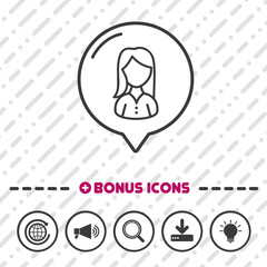 Female People Icon thin line Bonus Icons.